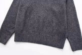 Lizakosht Women Winter Fashion Casual Fold Knitted Sweater Vintage Dew Shoulder Long Sleeve Female Pullovers Chic Tops