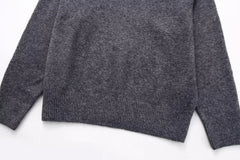 Lizakosht Women Winter Fashion Casual Fold Knitted Sweater Vintage Dew Shoulder Long Sleeve Female Pullovers Chic Tops