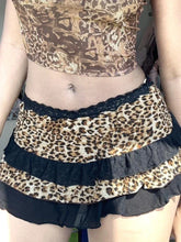 LIZAKOSHT - 2025 New Vintage Y2k Leopard Skirt Retro Punk Women Streetwear Sexy Lace Patchwork Low Waist Skirts Gothic Grunge Rave Clubwear