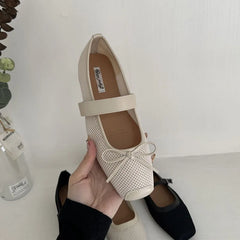 LIZAKOSHT - New Brand Women Flats Fashion Square Toe Shallow Mary Jane Shoes Soft Casual Ballet Shoes Slingback Shoes New Woman Shoes