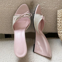 LIZAKOSHT - Sexy Elegant Wedges High Heels Open Toe Women Slippers Fashion Butterfly-kont Banquet Party Slide Shoes