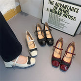 LIZAKOSHT  -  African Woman Shoe Beige High Heels Mary Jane Burgundy 12cm Lolita Spring Black Leather Latest Retro Autumn Janes Retro Wom