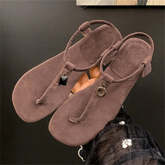 LIZAKOSHT - Cosy Square Clip Toe Low Heels Women Sandals Summer Fashion Metal Decoration Slip-On Outdoor Daily Shoes