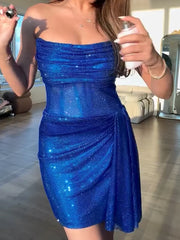 LIZAKOSHT - Sleeveless Patchwork Fashion Party Dress, Women Summer Backless Simple Chic Sheath Dress, 2025 Bandage Elegant Sexy Ladies Dress