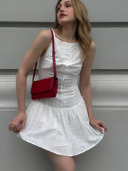 LIZAKOSHT - Fashion Print Short Dress For Women Square Collar Sleeveless Single Breasted Draped Vestidos 2025 Summer Female Beach Dresses