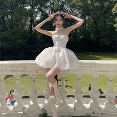 LIZAKOSHT - Small Dress Trailing Women's Pettiskirt Nightclub Party Birthday Wear Short Skirt