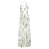 LIZAKOSHT  -  Spring Summer New Women's Wear Polka Point Hanging Neck Dress Women's High end V-neck Waist