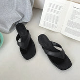 LIZAKOSHT - Gladiator Summer Clip Toe Women Slippers Fashion Low Heel Slide Ladies Outdoor Beach Dress Sandalias