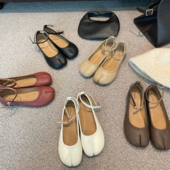 LIZAKOSHT - Fashion Split Toe Women Flat Mary Jane Shoes Casual Tabi Ninja Ballet Ladies Slip On Loafer Soft Ballerina Comfort Moccasin