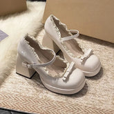 LIZAKOSHT - Designer Platform High Heel Women's Mary Jane Shoes Fashion Butterfly-knot Lace Shoes New Spring Autumn Wedding Party Shoes