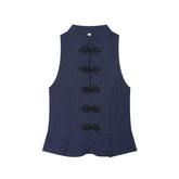 LIZAKOSHT - Summer Elegant Women's Shirt Sleeveless Knot Short Skirt Hem Shirt Elegant Chic Personality Versatile Ladies Shirt Top