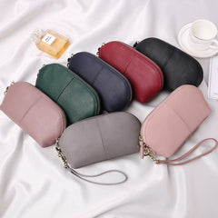 LIZAKOSHT - Leather women long wallet Zipper Wristlet Bag Lady Clutches Coin Purse Cowhide mobile phone bag evening party handbag