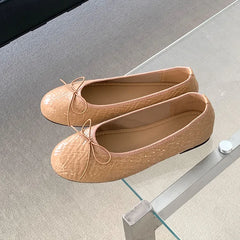 LIZAKOSHT - New Spring Autumn Fashion Round Toe Soft Dress Ladies Boat Shoes Casual Female Shallow Women Flat Slip On Shoes