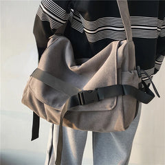 LIZAKOSHT - High-capacity Vintage Men Casual Messenger Bags All Match Y2k Aesthetic Women Shoulder Bag New Trendy Simple Handbags Crossbody
