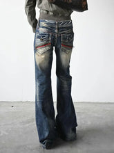 LIZAKOSHT - American Vintage Y2K Flare Jeans Women Low Rise Slim Fit Bell Bottom Denim Pants Hot Girl Retro Fashion Chic Streetwear Trousers