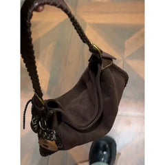 LIZAKOSHT - Autumn Winter Retro Style Tote Bag Versatile Woven Niche Single Shoulder Crossbody Bags