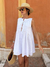 LIZAKOSHT - Women's Summer New Pleated Tank Dress Fresh Relaxed Style Pleat Mini Short Dress