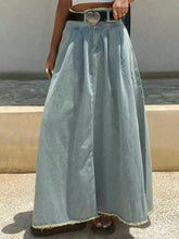 LIZAKOSHT - Spring New American Style Casual Elegant Versatile Denim Skirt Straight Cut Long Casual Chic Midi Skirt for Daily Wear