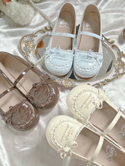 LIZAKOSHT - Original Japanese Student Jk Flat Bottom Lo Shoes Sweet Lolita Round Head Bow Single Shoes Lolita Shoes