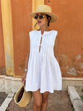 LIZAKOSHT - Women's Summer New Pleated Tank Dress Fresh Relaxed Style Pleat Mini Short Dress