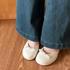 LIZAKOSHT - Summer Butterfly-knot Cover Toe Women Slippers Elegant Thick Heel Dress Slides Ladies Concise Slingback Dress Sandals Mule Shoes