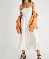LIZAKOSHT - Boho Women Cut Out Backless Maxi Dress Bodycon Long Flowy Dresses Summer Spaghetti Strap Low Cut Cami Dress Clubwear