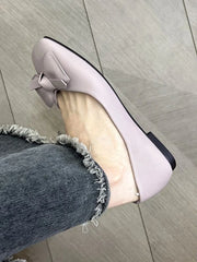 LIZAKOSHT - Women's Summer Footwear Moccasins Shoes for Woman with Bow Square Toe Purple Elegant Dress Social Free Shipping Spring E 39