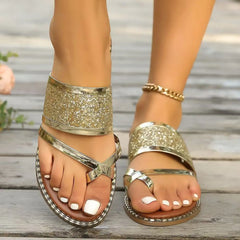 LIZAKOSHT  -  Low PU Bling Fabric Hoof Heels Rubber Low Hoof Heels Fabric Rubber Bling