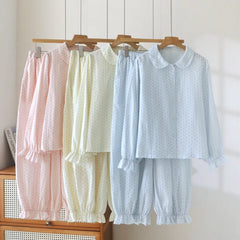 LIZAKOSHT - Pure Cotton Nightwear for Women Pajama Pyjamas Soft Homewear Set Comfor Ladies Sleepwear for Spring Autumn 2 Pieces Pijamas