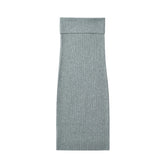 LIZAKOSHT - Women high waist Long Full Folded Knit Maxi Skirt