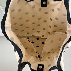 LIZAKOSHT - Fashion Wave Dot Shoulder Bag Versatile Large Capacity Commuter Tote Bags Casual Cotton Handbag