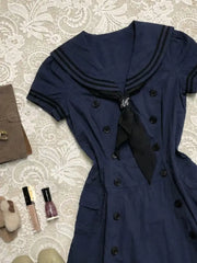 LIZAKOSHT - Japanese Dresses Sailor Suit Y2k 2000s Slim Short Sleeve Goth Punk Summer Woman Clothes Dress Harajuku High Street Hot Girl Emo