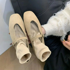 LIZAKOSHT - New Brand Women Flats Ladies Casual Ballet Shoes Round Toe Shallow Slip On Soft Leather Eelgant Dress Shoes Mujer