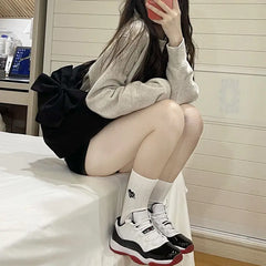 LIZAKOSHT - Women New Students All Match Crossbody Bags Y2k Aesthetic Trendy Simple Bow Canvas Bag 2024 Preppy Sweet Shoulder