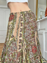 LIZAKOSHT - Mori Girl style Half Body Skirt Vintage Printed Patchwork Skirts Basic Fashion Aesthetic Woman‘s Clothing Summer