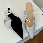 LIZAKOSHT  -  Shiny Pointed Toe High Heels Women Luxury Party Dress Shoes Sexy Elegant Slingback Shoes Fashion Brand Sandals for Women Pumps