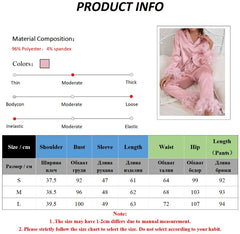 LIZAKOSHT - Summer Ice Silk Long Sleeve Pants Pajama Set New Feather Cardigan Pajamas Casual Women's Comfortable Home Clothes Set