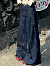 LIZAKOSHT - Aesthetic Vintage New Hot Girl Jeans Women High Street Design Loose Low-waist Wide-leg Pants Female Y2k Retro Cowboy Trousers