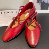 LIZAKOSHT - Autumn Women Flat Shoes Fashion Round Toe Slip On Ladies Eelgant Mary Jane Shoes Soft Flat Heel Outdoor Dress Boat Shoes New