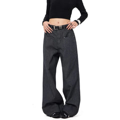 LIZAKOSHT - Women Vintage Baggy Stripe Jeans High Waist Grunge Denim Trousers 2000s Y2k Harajuku Aesthetic Pants Trashy Clothes