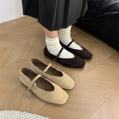 LIZAKOSHT - New Brand Women Flats Ladies Casual Ballet Shoes Round Toe Shallow Slip On Soft Leather Eelgant Dress Shoes Mujer