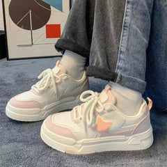 LIZAKOSHT  -  Mori Star Platform Sneakers for Women Popular Winter Style All-match Womens Trendy School Thick Sole White Shoes