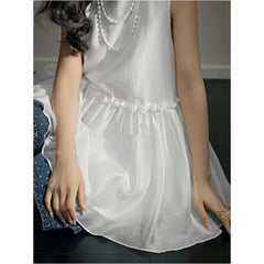 LIZAKOSHT - Sleeveless Doll Shirt with Ruffled Hem in Summer Slim Temperament Wind Vest Suspender Top Female
