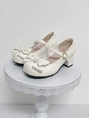 LIZAKOSHT - Sweet Bow In Single Shoes For Girls With Thick Heels Round Heads Cute Jk Student Versatile Lolita Girls' Tea Party Single Shoes