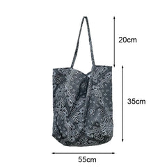 LIZAKOSHT - Fashion Student Canvas Bag Large Capacity Handbag Retro Cashew Flower Shoulder Bag Casual Tote For Woman