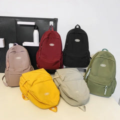LIZAKOSHT - New Solid Color High Capacity Women Backpack Trendy Laptop School Bags Waterproof College Backpack Cute Lady Travel Book Bag