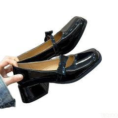 LIZAKOSHT - Spring Summer New coarse heeled women's single shoes bow pink simple comfortable versatile elegant sweet women's shoes
