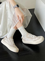 LIZAKOSHT - Canvas Lace Up Female Footwear Low Women's Shoes High on Platform Whit Casual Sneaker Offers Free Shipping Summer 2024 Walking A