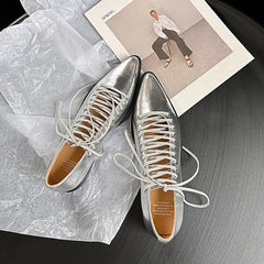 LIZAKOSHT - Fashion Pumps New High Quality Genuine Leather Pointed Strap Low Heel Leather Shoes Women's Heels Women's Shoes