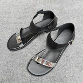 LIZAKOSHT - Flat Heels Casual Sandals T-strap Women's Sandals Outdoor Comfortable Shoes